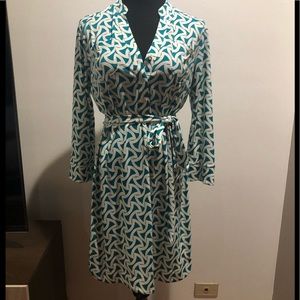 Donna Morgan faux wrap dress turquoise size 10